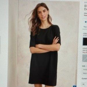 EILEEN FISHER Organic Cotton Jersey Round-Neck Dress (BLACK)